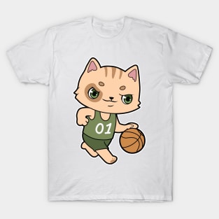 Cat at Basketball Sports T-Shirt